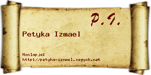 Petyka Izmael névjegykártya